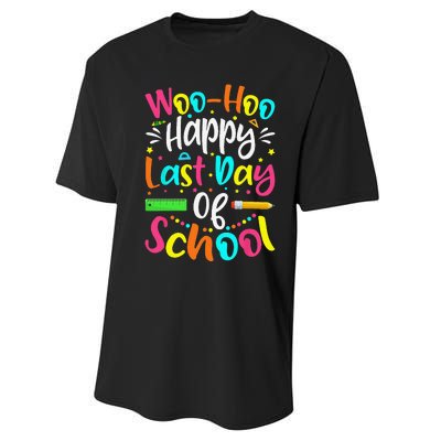 Woo Hoo Happy Last Day of School Fun Teacher Student Performance Sprint T-Shirt