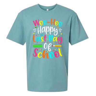 Woo Hoo Happy Last Day of School Fun Teacher Student Sueded Cloud Jersey T-Shirt