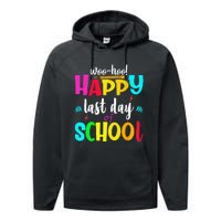 Woo Hoo Happy Last Day of School For Teachers Students Performance Fleece Hoodie