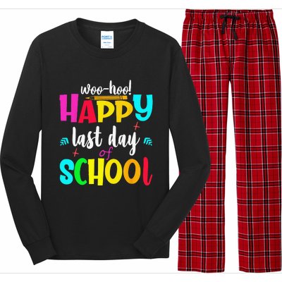 Woo Hoo Happy Last Day of School For Teachers Students Long Sleeve Pajama Set