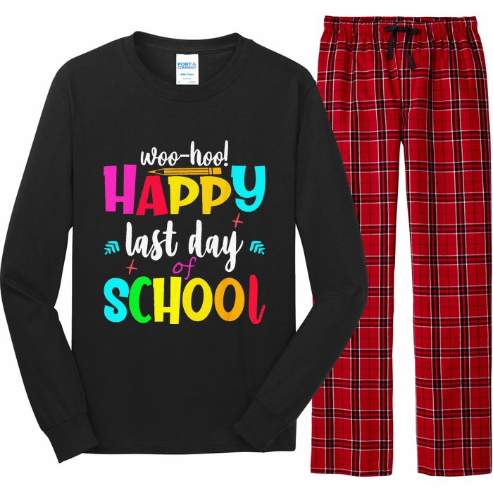 Woo Hoo Happy Last Day of School For Teachers Students Long Sleeve Pajama Set