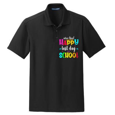 Woo Hoo Happy Last Day of School For Teachers Students Dry Zone Grid Polo