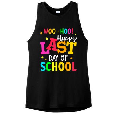 Woo Hoo Happy Last Day of School For Teachers Students Ladies PosiCharge Tri-Blend Wicking Tank