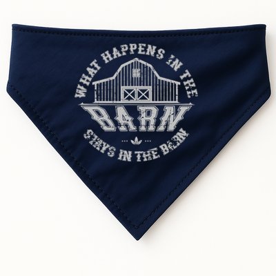 What Happens In The Barn Stays In The Barn Farmer Stories USA-Made Doggie Bandana