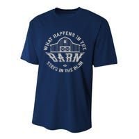 What Happens In The Barn Stays In The Barn Farmer Stories Performance Sprint T-Shirt