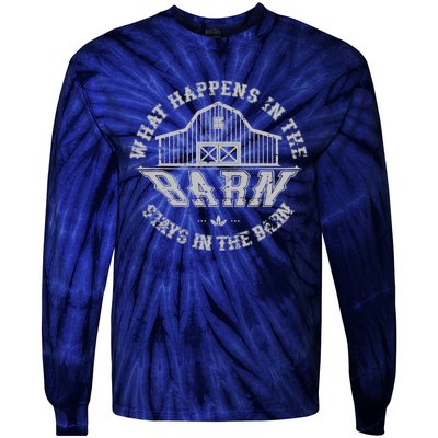 What Happens In The Barn Stays In The Barn Farmer Stories Tie-Dye Long Sleeve Shirt