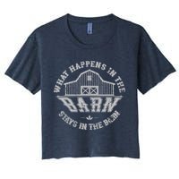 What Happens In The Barn Stays In The Barn Farmer Stories Women's Crop Top Tee