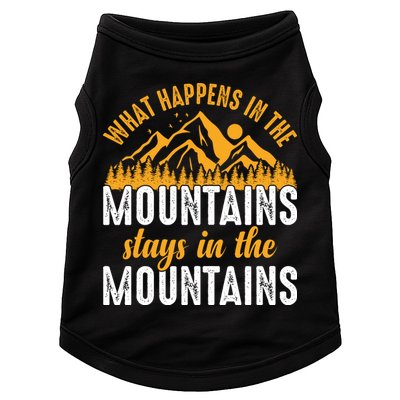 What Happens In The Mountains Stays In The Mountains Vintage Camping Doggie Tank