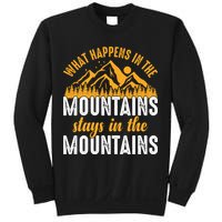 What Happens In The Mountains Stays In The Mountains Vintage Camping Sweatshirt
