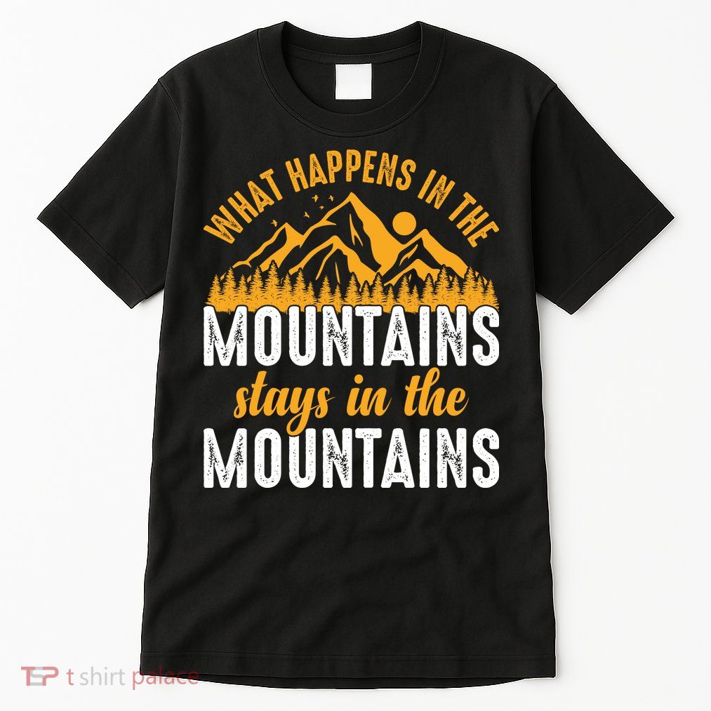 What Happens In The Mountains Stays In The Mountains Vintage Camping Tall T-Shirt