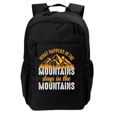 What Happens In The Mountains Stays In The Mountains Vintage Camping Backpack