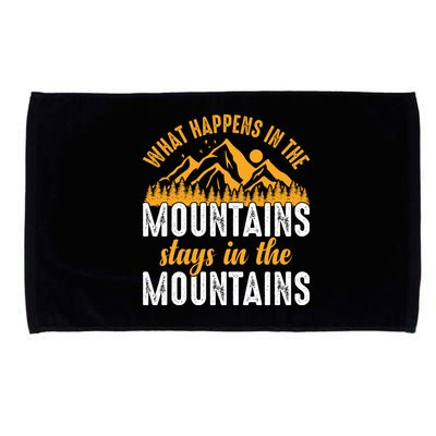 What Happens In The Mountains Stays In The Mountains Vintage Camping Microfiber Hand Towel