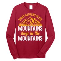 What Happens In The Mountains Stays In The Mountains Vintage Camping Long Sleeve Shirt
