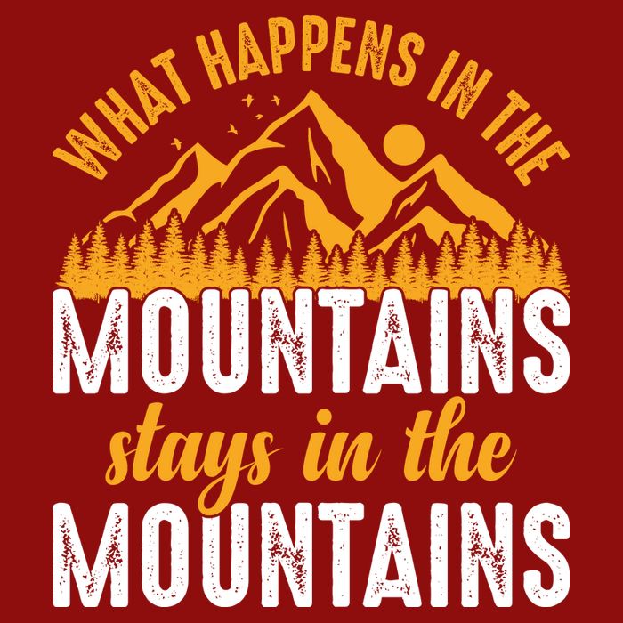 What Happens In The Mountains Stays In The Mountains Vintage Camping Long Sleeve Shirt