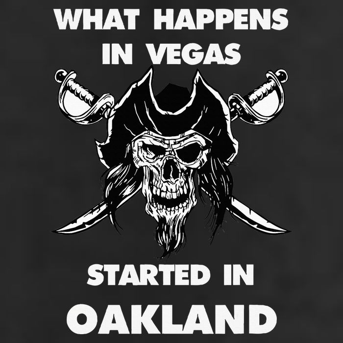 What Happens In Vegas Started In Oakland 7 Panel Mesh Trucker Snapback Hat