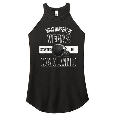 What Happens In Vegas Started In Oakland Perfect Sporty Gift Women’s Perfect Tri Rocker Tank