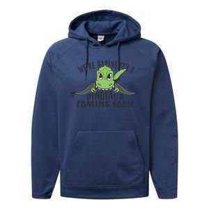 We're Hoping It's A Dinosaur Coming Soon Pregnancy Announcement Performance Fleece Hoodie