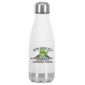 We're Hoping It's A Dinosaur Coming Soon Pregnancy Announcement Stainless Steel Insulated Water Bottle