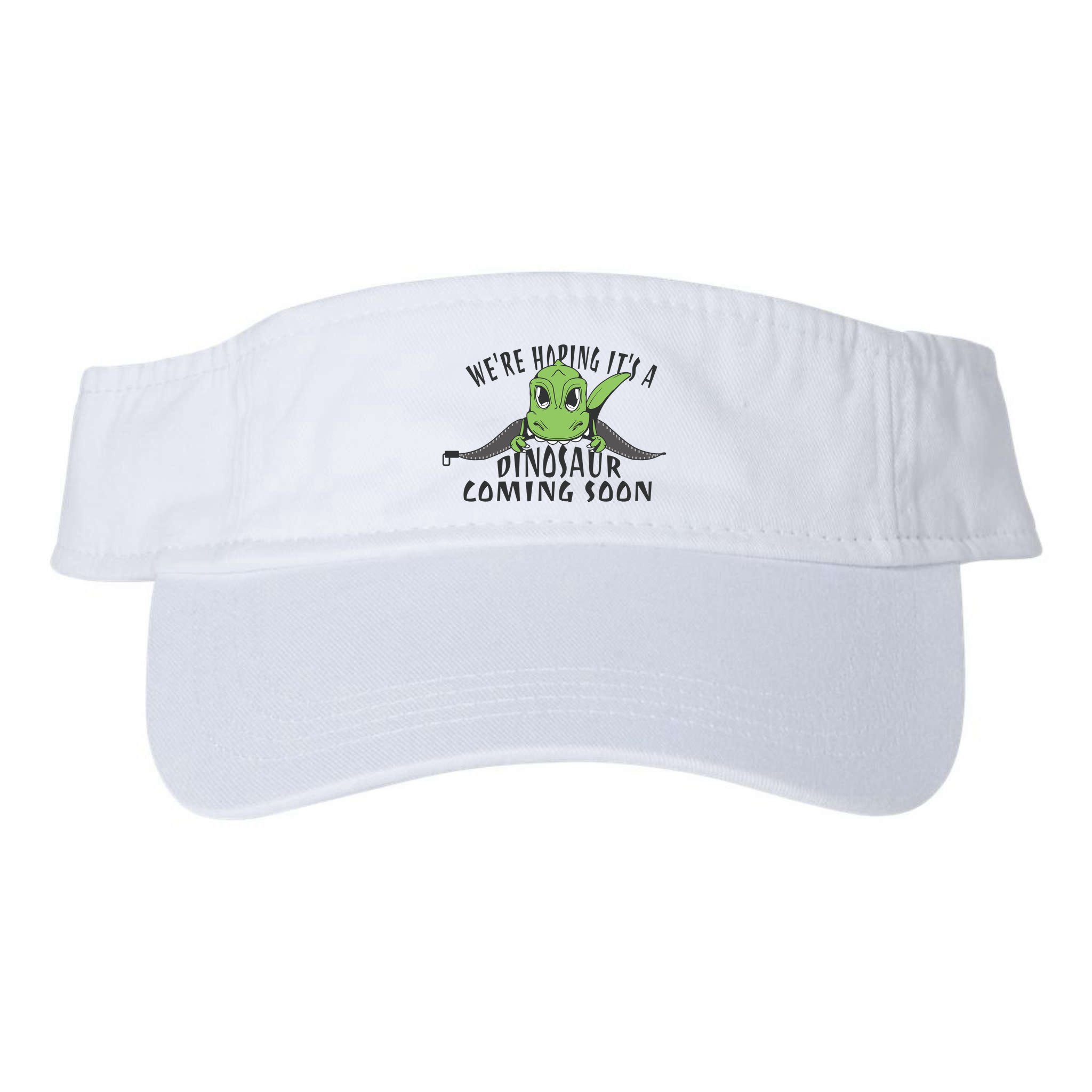 We're Hoping It's A Dinosaur Coming Soon Pregnancy Announcement Visor