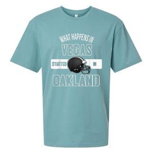 What Happens In Vegas Started In Oakland Perfect Sporty Gift Sueded Cloud Jersey T-Shirt