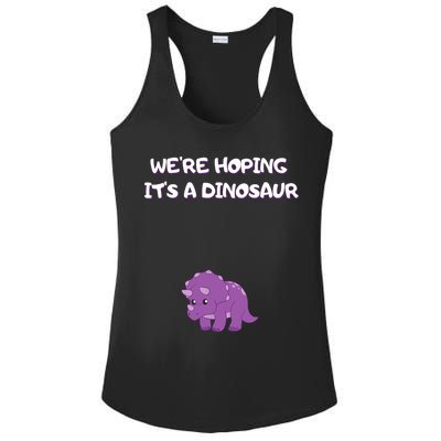 We're Hoping It's A Dinosaur Funny Pregnancy Ladies PosiCharge Competitor Racerback Tank
