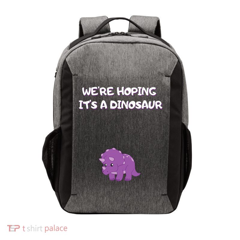 We're Hoping It's A Dinosaur Funny Pregnancy Vector Backpack