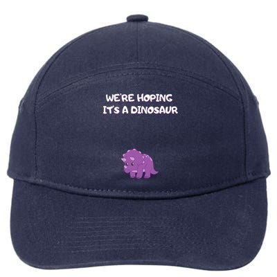 We're Hoping It's A Dinosaur Funny Pregnancy 7-Panel Snapback Hat