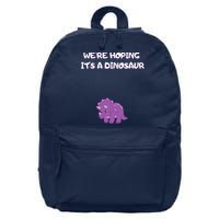 We're Hoping It's A Dinosaur Funny Pregnancy 16 in Basic Backpack