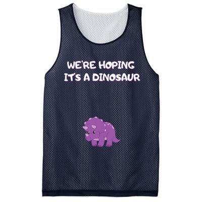 We're Hoping It's A Dinosaur Funny Pregnancy Mesh Reversible Basketball Jersey Tank