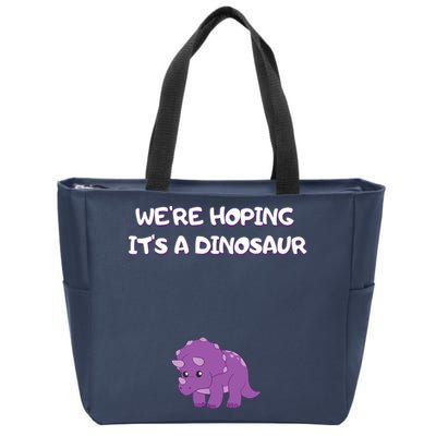 We're Hoping It's A Dinosaur Funny Pregnancy Zip Tote Bag