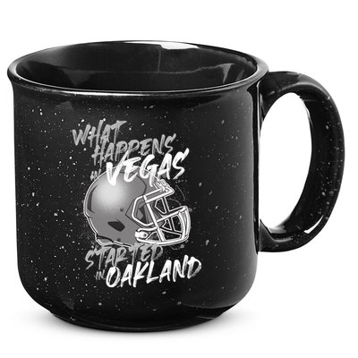 What Happens In Vegas Started In Oakland Football Fan 15oz Campfire Ceramic Mug