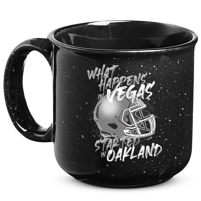 What Happens In Vegas Started In Oakland Football Fan 15oz Campfire Ceramic Mug
