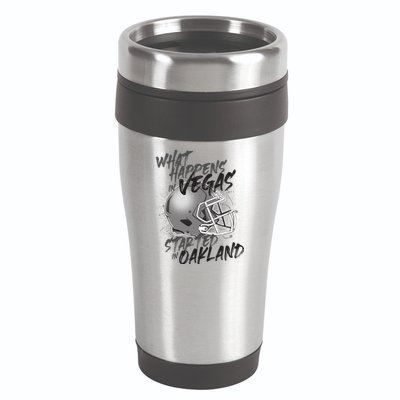 What Happens In Vegas Started In Oakland Football Fan 16oz Travel Tumbler