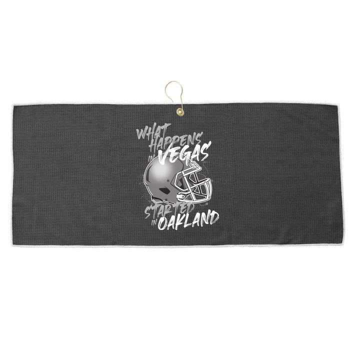What Happens In Vegas Started In Oakland Football Fan Large Microfiber Waffle Golf Towel