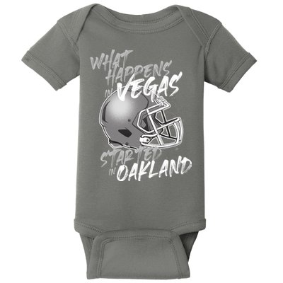 What Happens In Vegas Started In Oakland Football Fan Baby Bodysuit