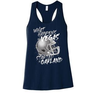 What Happens In Vegas Started In Oakland Football Fan Women's Racerback Tank