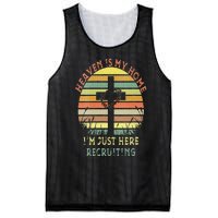 Womens Heaven Is My Home Im Just Here Recruiting Funny Christian Mesh Reversible Basketball Jersey Tank