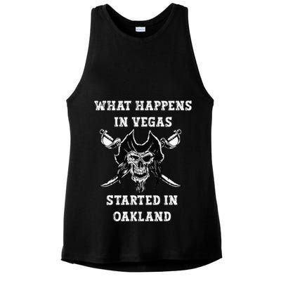 What Happens In Vegas Started In Oak Town Ladies PosiCharge Tri-Blend Wicking Tank