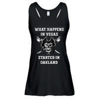 What Happens In Vegas Started In Oak Town Ladies Essential Flowy Tank