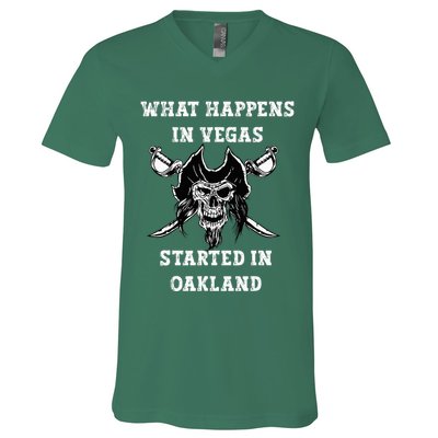 What Happens In Vegas Started In Oak Town V-Neck T-Shirt