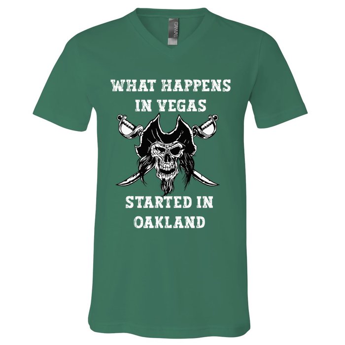 What Happens In Vegas Started In Oak Town V-Neck T-Shirt