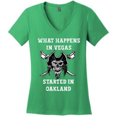 What Happens In Vegas Started In Oak Town Women's V-Neck T-Shirt