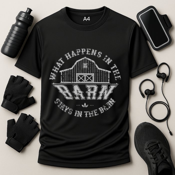 What Happens In The Barn Stays In The Barn Farmer Stories Cooling Performance Crew T-Shirt