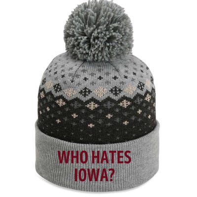 Who Hates Iowa Wehateiowa 00 Classic The Baniff Cuffed Pom Beanie