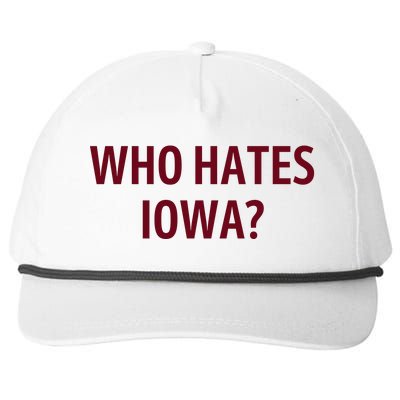 Who Hates Iowa Wehateiowa 00 Classic Snapback Five-Panel Rope Hat