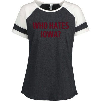 Who Hates Iowa Wehateiowa 00 Classic Enza Ladies Jersey Colorblock Tee