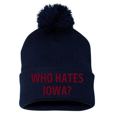 Who Hates Iowa Wehateiowa 00 Classic Pom Pom 12in Knit Beanie