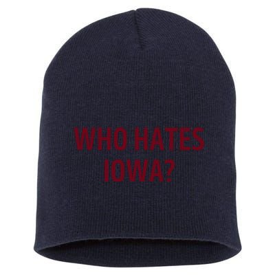 Who Hates Iowa Wehateiowa 00 Classic Short Acrylic Beanie