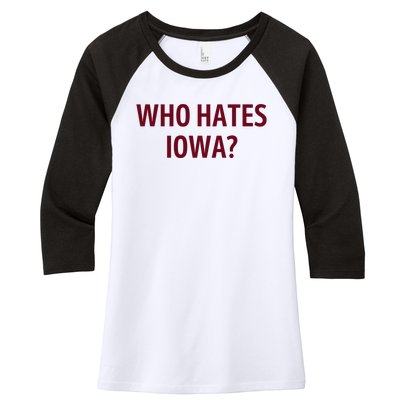 Who Hates Iowa Wehateiowa 00 Classic Women's Tri-Blend 3/4-Sleeve Raglan Shirt