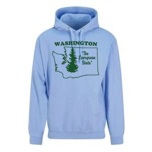 Washington Home I Love Wa Evergreen State Unisex Surf Hoodie